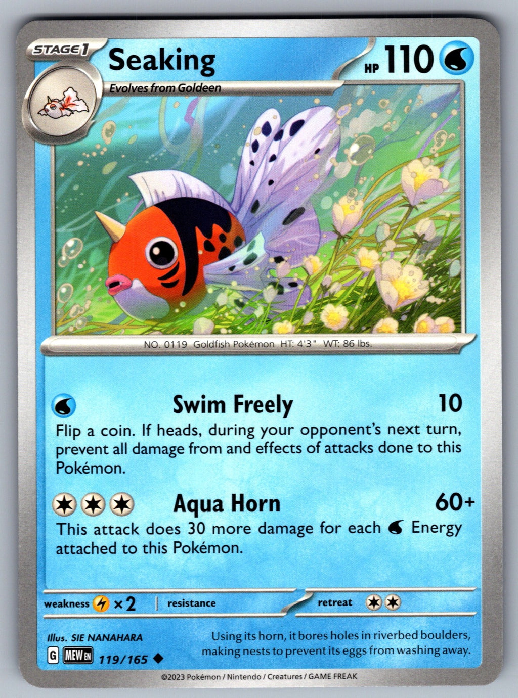 Seaking Uncommon SV: Scarlet & Violet 151 119/165 NM 2023