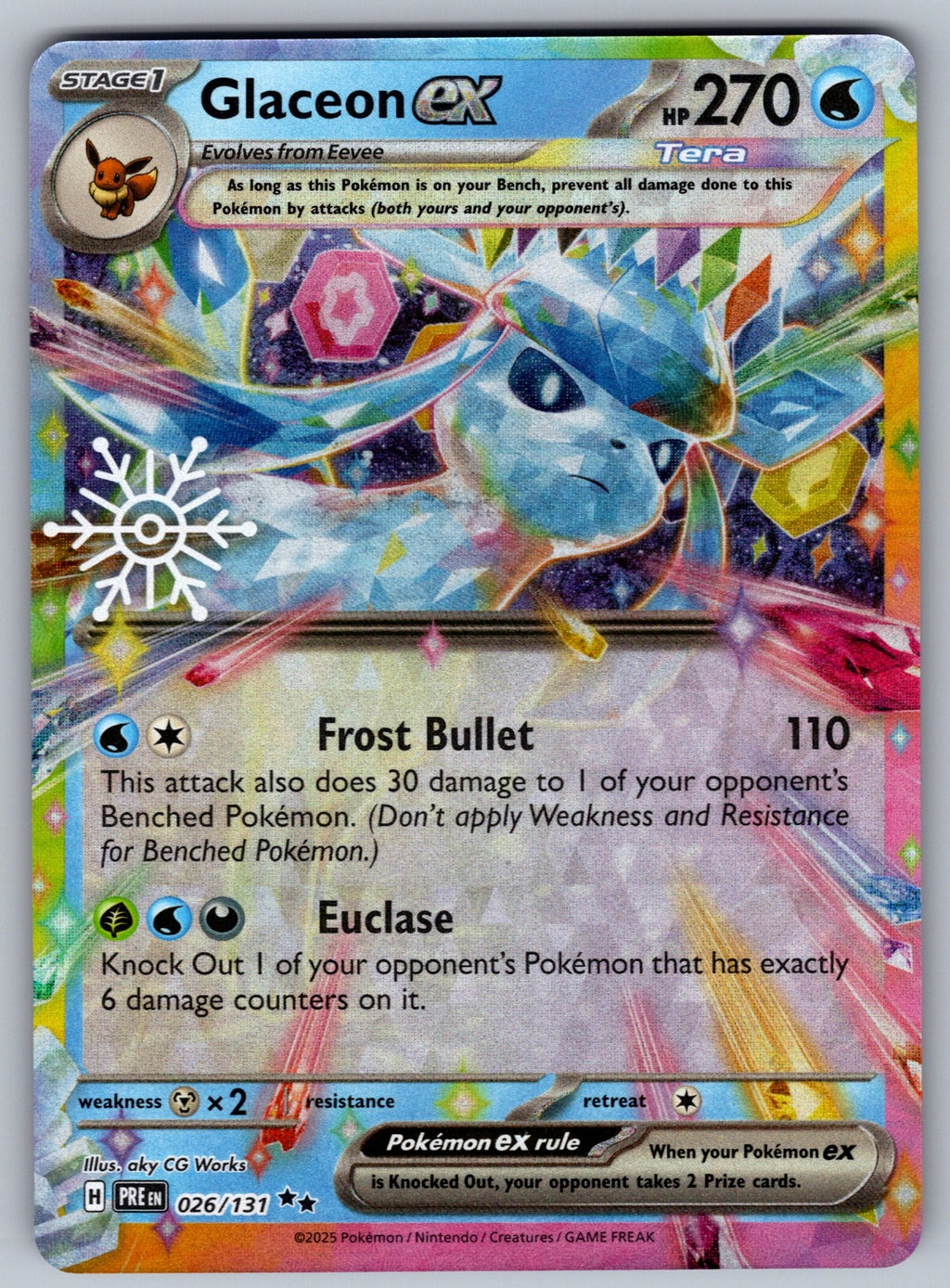 Glaceon ex - (Holiday Calendar) Holo Double Rare SV: Prismatic Evolutions 026/13
