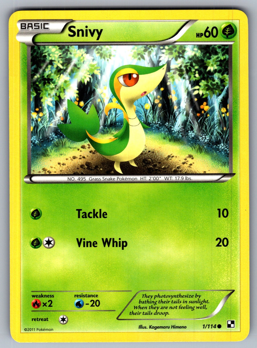 Snivy (1) Common Black and White 1/114 LP 2011