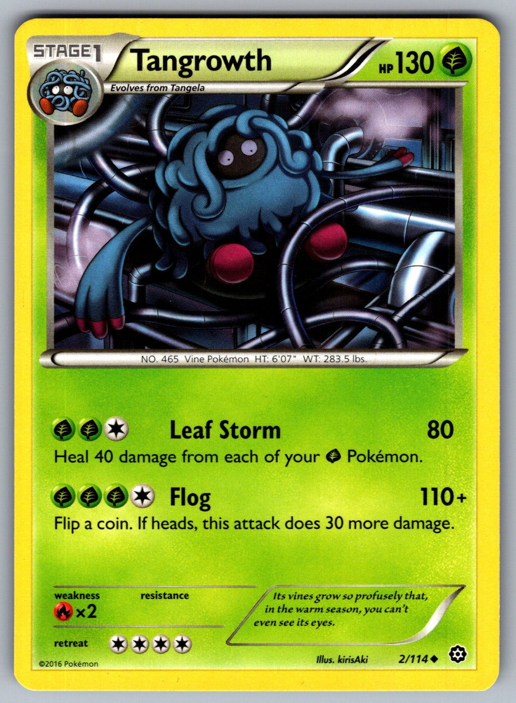 Tangrowth Uncommon XY - Steam Siege 2/114 LP 2016