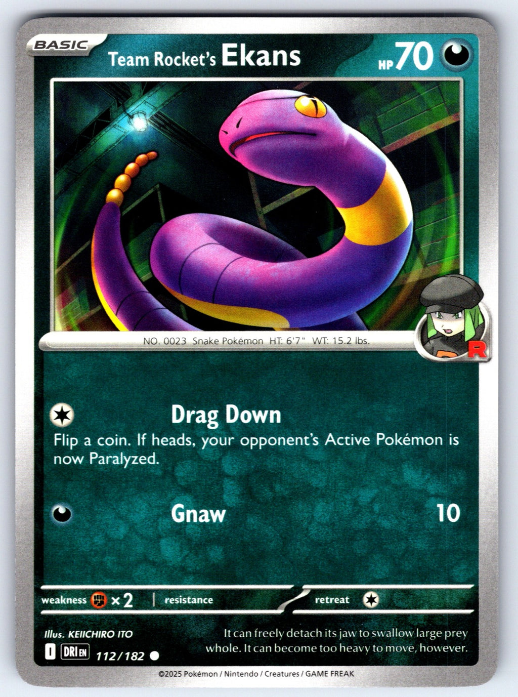 Team Rocket's Ekans Common SV10: Destined Rivals 112/182 NM 2025