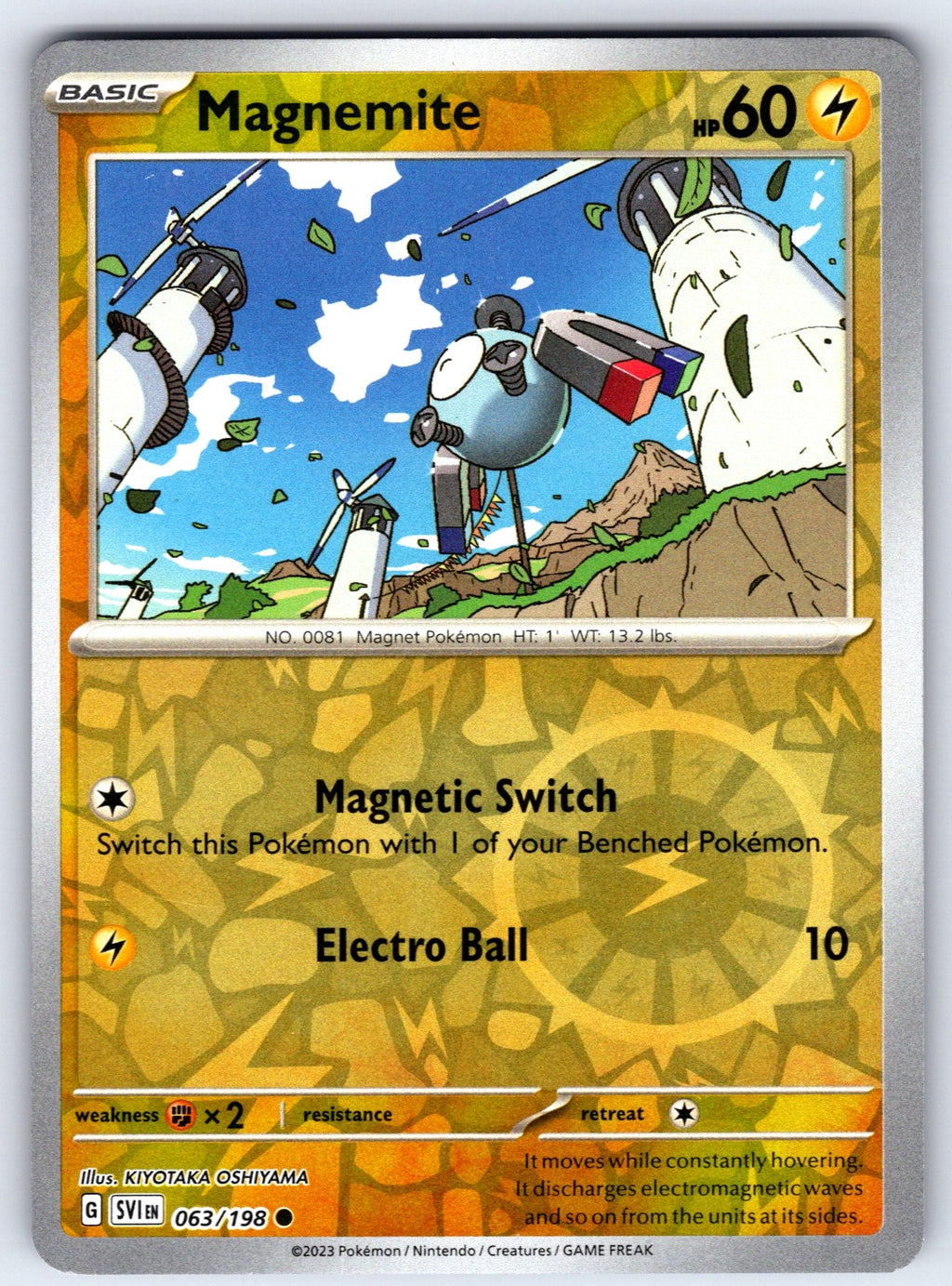 Magnemite Reverse Holo Common SV01: Scarlet & Violet Base Set 063/198 NM 2023