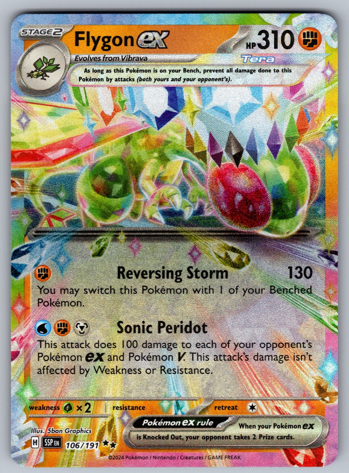 Flygon ex Holo Double Rare SV08: Surging Sparks 106/191 NM 2024