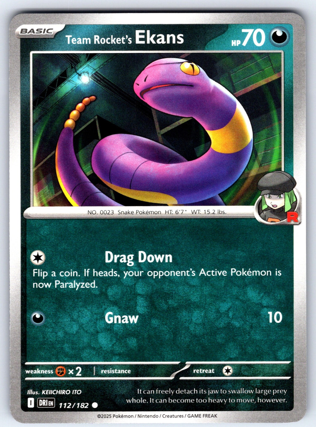 Team Rocket's Ekans Common SV10: Destined Rivals 112/182 NM 2025