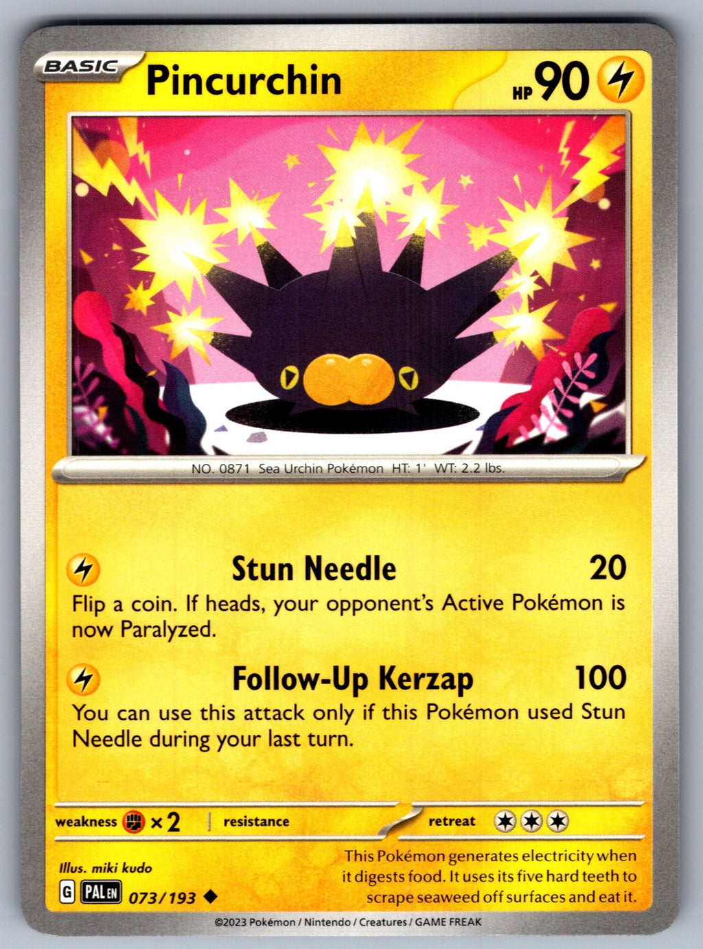 Pincurchin Uncommon SV02: Paldea Evolved 073/193 NM 2023