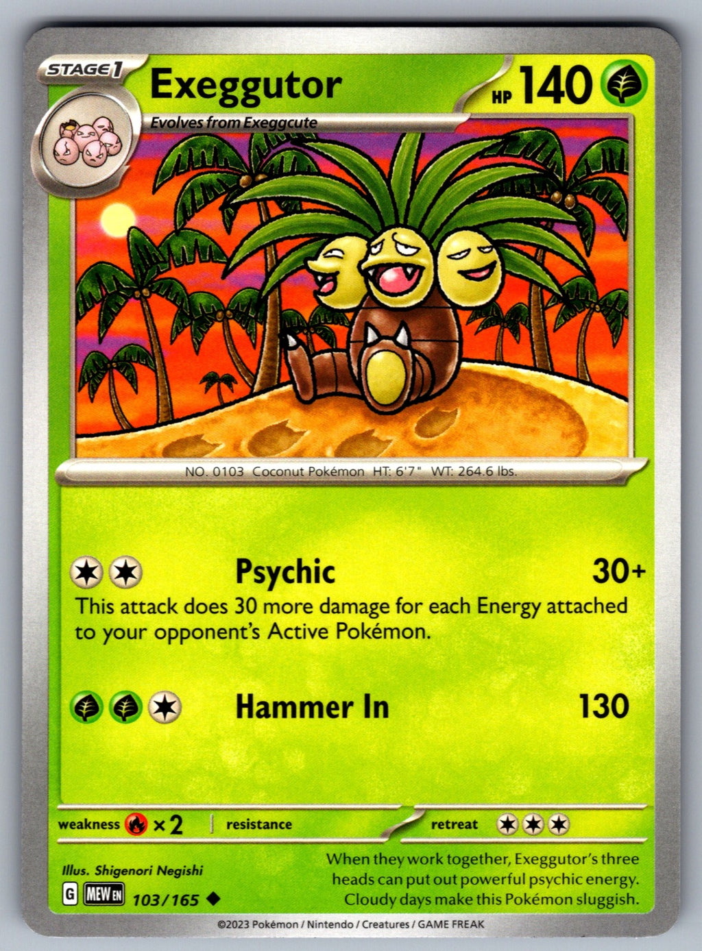 Exeggutor Uncommon SV: Scarlet & Violet 151 103/165 NM 2023