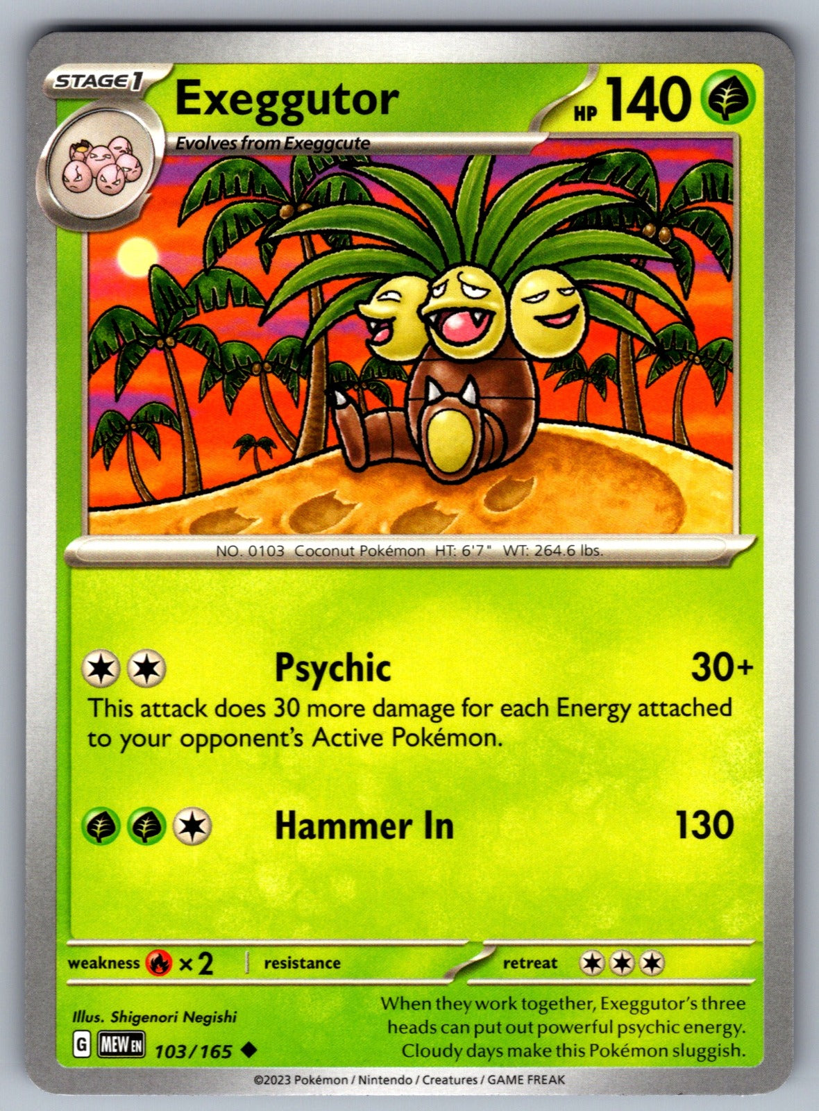 Exeggutor Uncommon SV: Scarlet & Violet 151 103/165 NM 2023