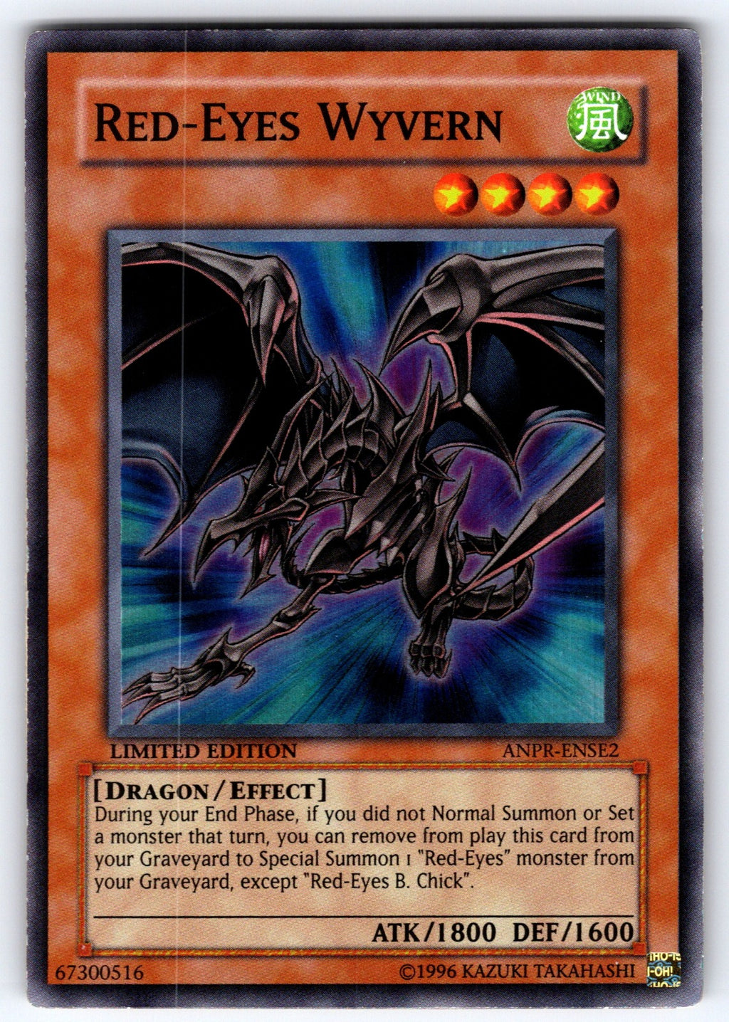Red-Eyes Wyvern Limited Super Rare Ancient Prophecy SE ANPR-ENSE2 NM 2009