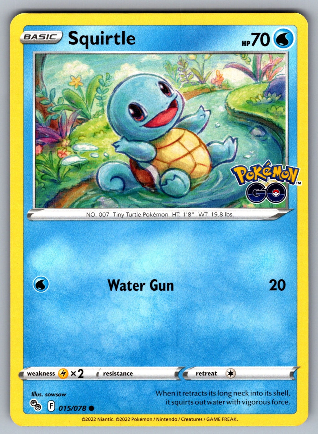 Squirtle Common Pokemon GO 015/078 NM 2022