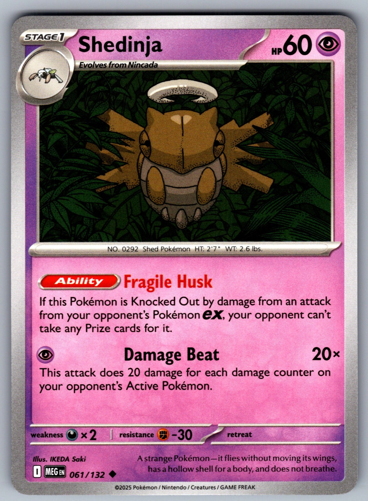 Shedinja Uncommon ME01: Mega Evolution 061/132 NM 2025