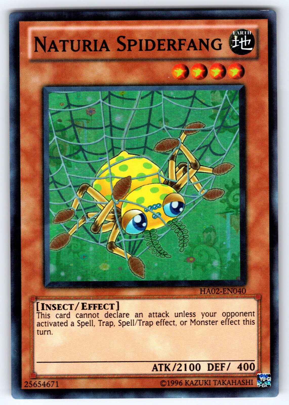 Naturia Spiderfang Unlimited Super Rare Hidden Arsenal 2 HA02-EN040 NM 2010