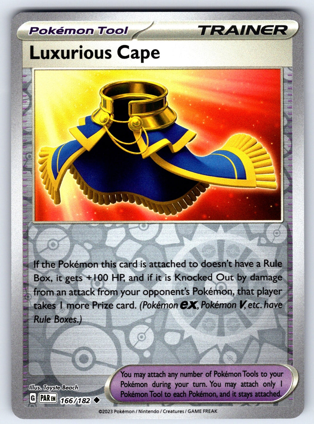 Luxurious Cape Reverse Holo Uncommon SV04: Paradox Rift 166/182 NM 2023