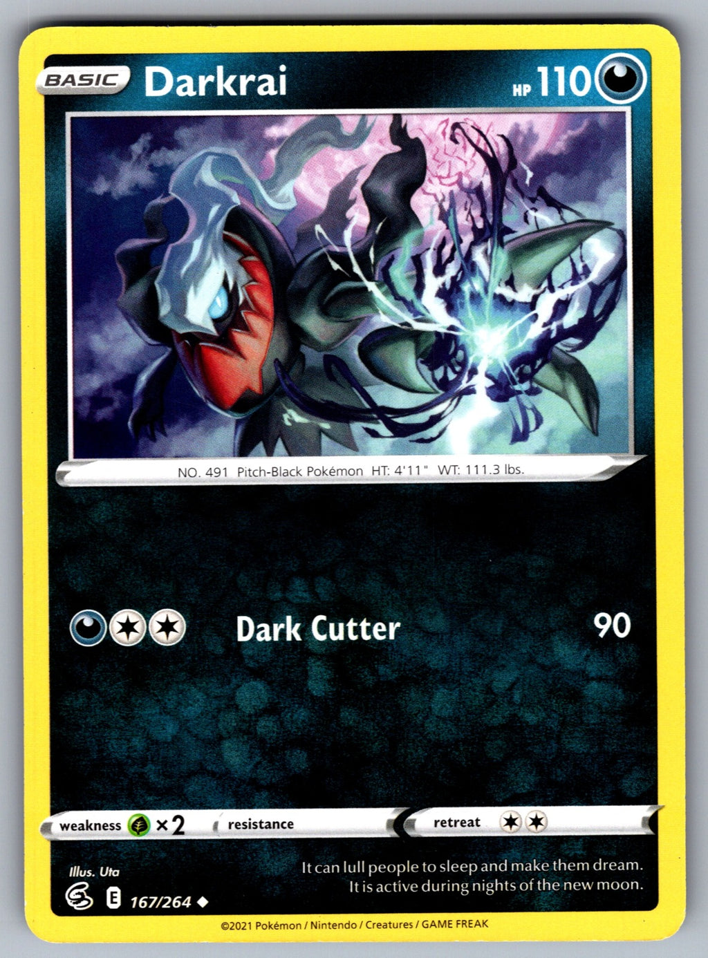 Darkrai Uncommon SWSH08: Fusion Strike 167/264 NM 2021
