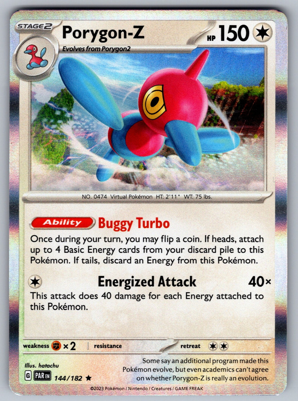 Porygon-Z Holo Rare SV04: Paradox Rift 144/182 NM 2023
