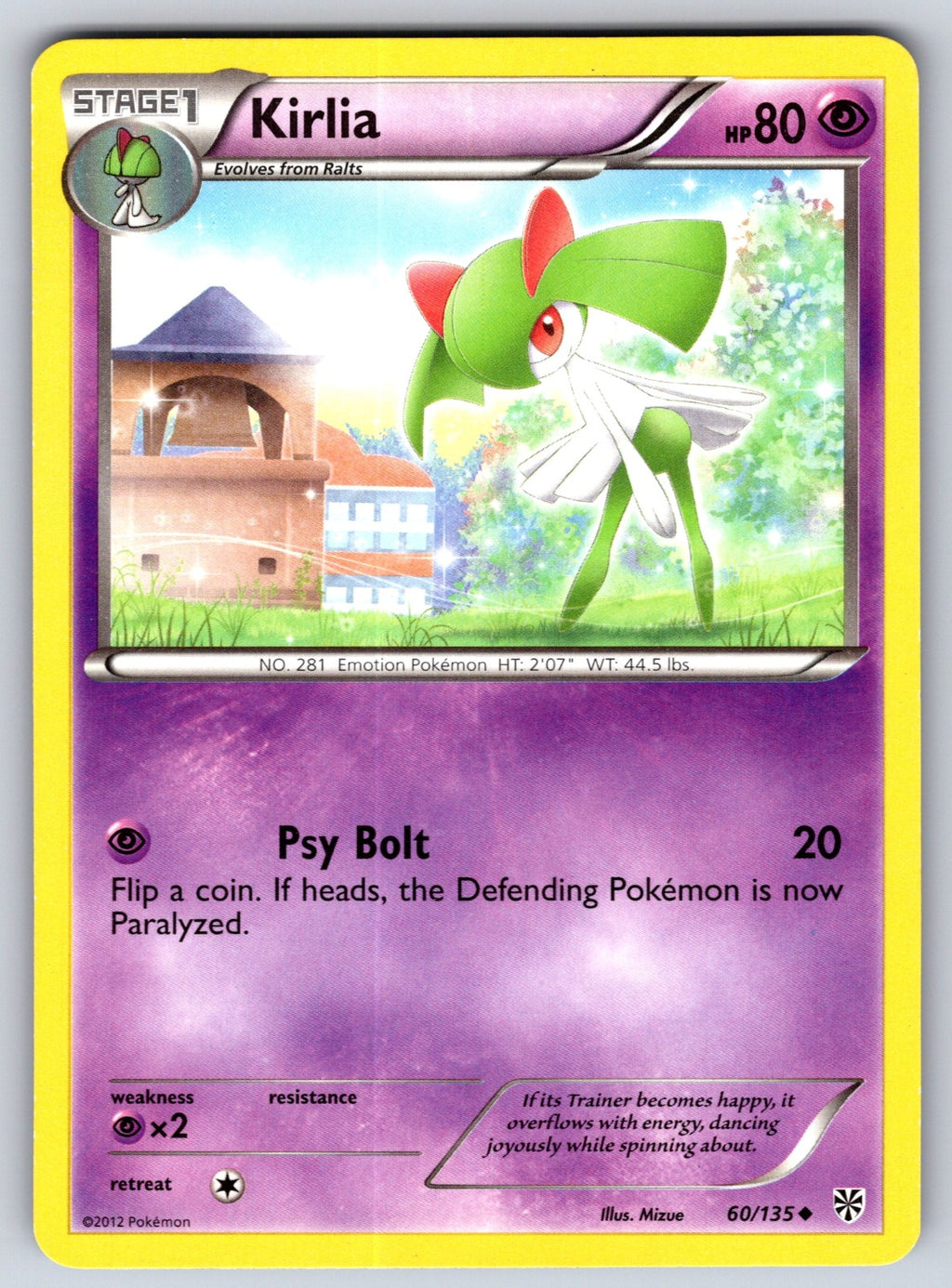 Kirlia Uncommon Plasma Storm 60/135 LP 2013