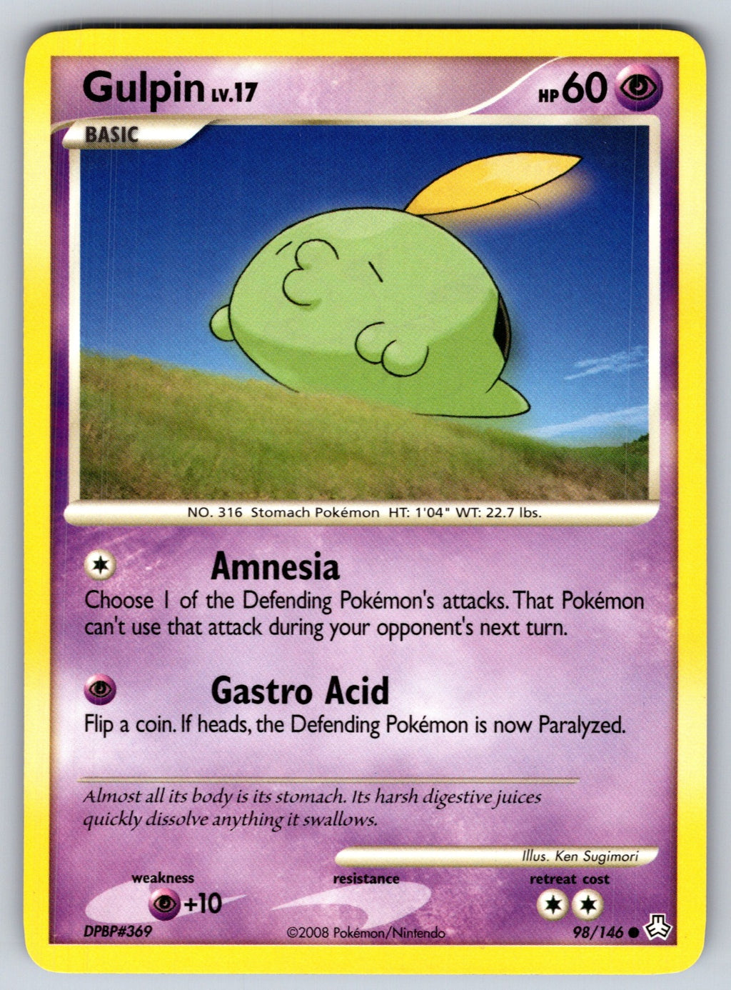 Gulpin Common Legends Awakened 98/146 LP 2008