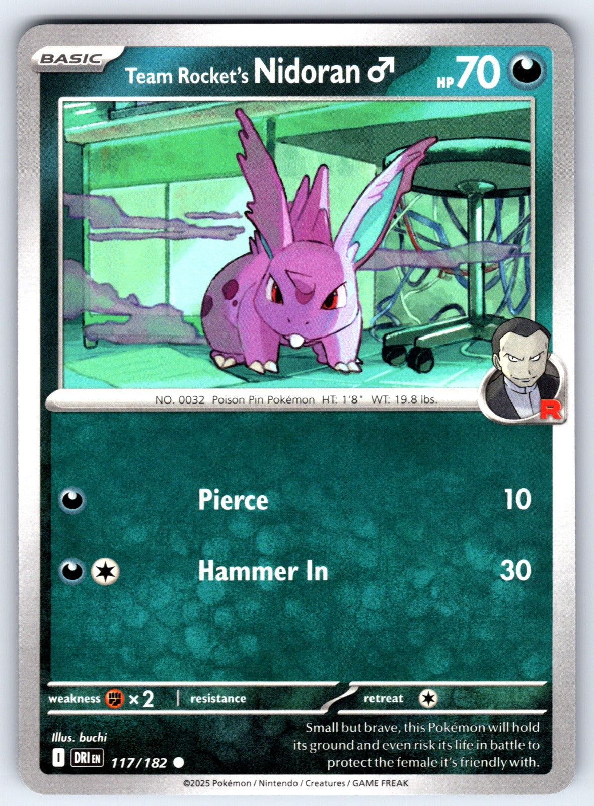 Team Rocket's Nidoran M Common SV10: Destined Rivals 117/182 NM 2025