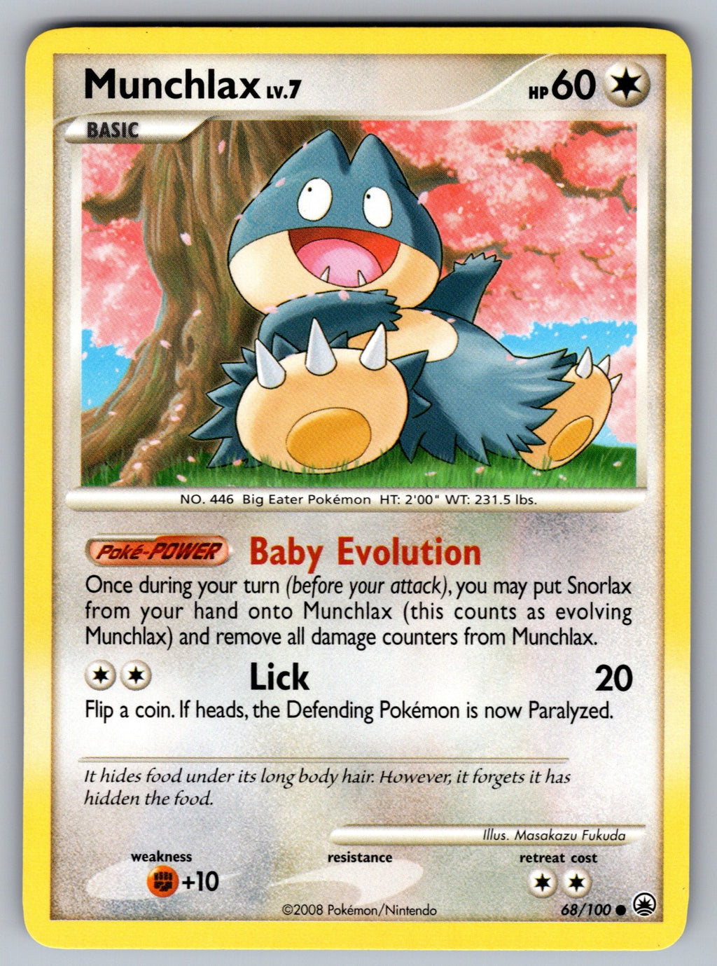 Munchlax Common Majestic Dawn 68/100 NM 2008