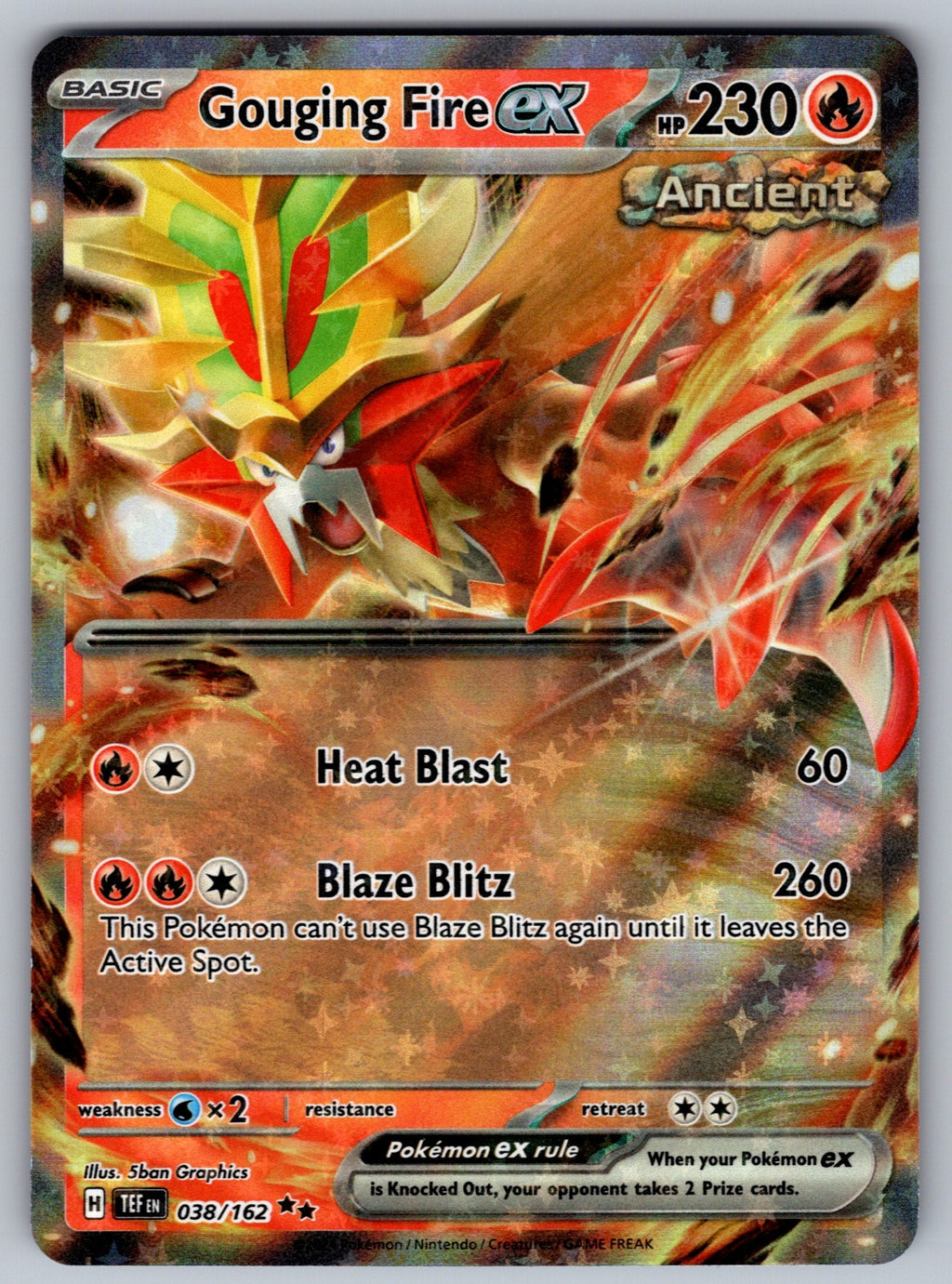 Gouging Fire ex Holo Double Rare SV05: Temporal Forces 038/162 NM 2024