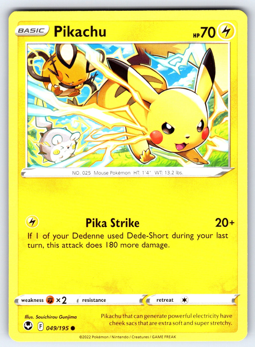 Pikachu Common SWSH12: Silver Tempest 049/195 NM 2022