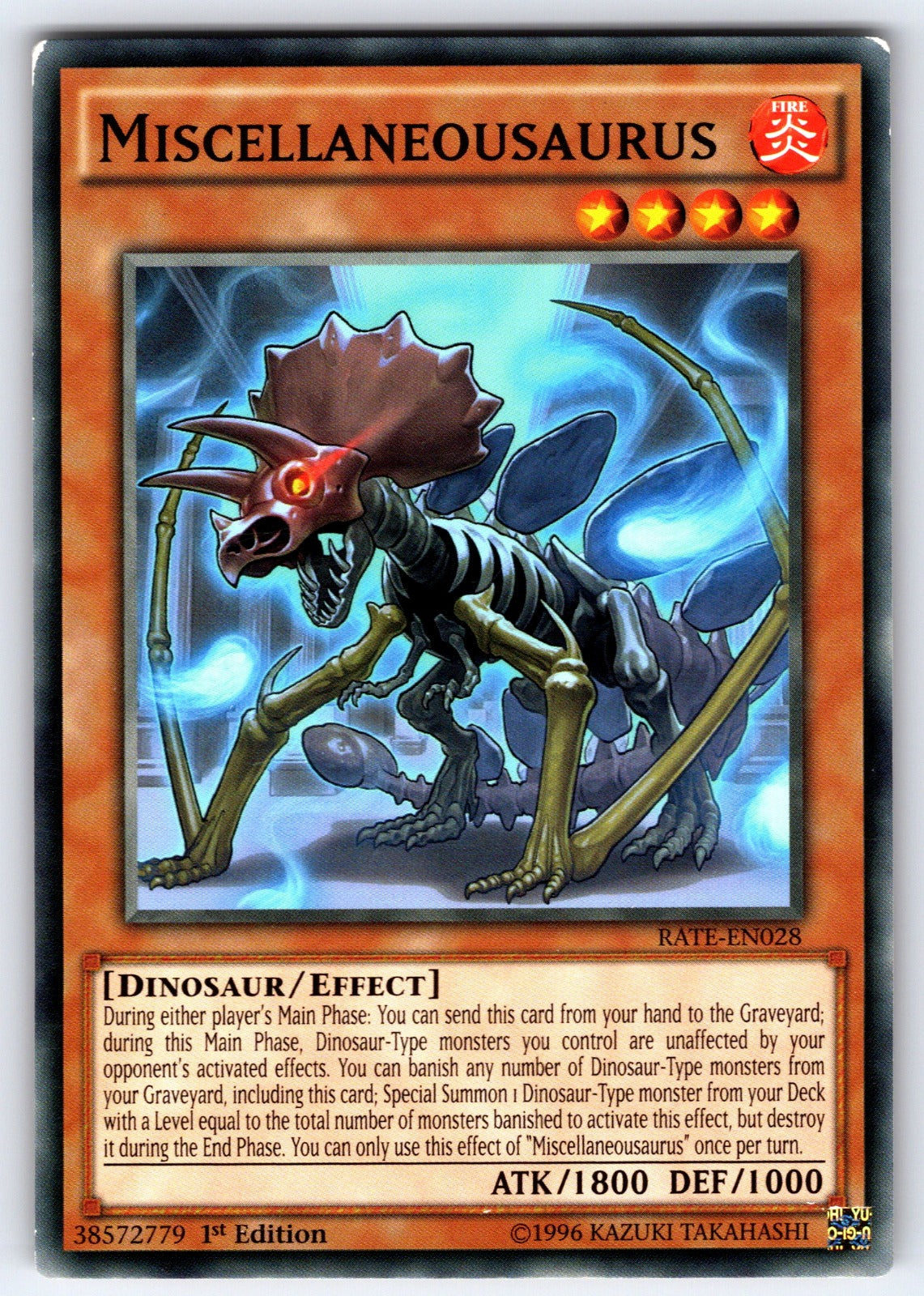 Miscellaneousaurus 1st Edition Super Rare Quarter Century Stampede RA04-EN022 NM