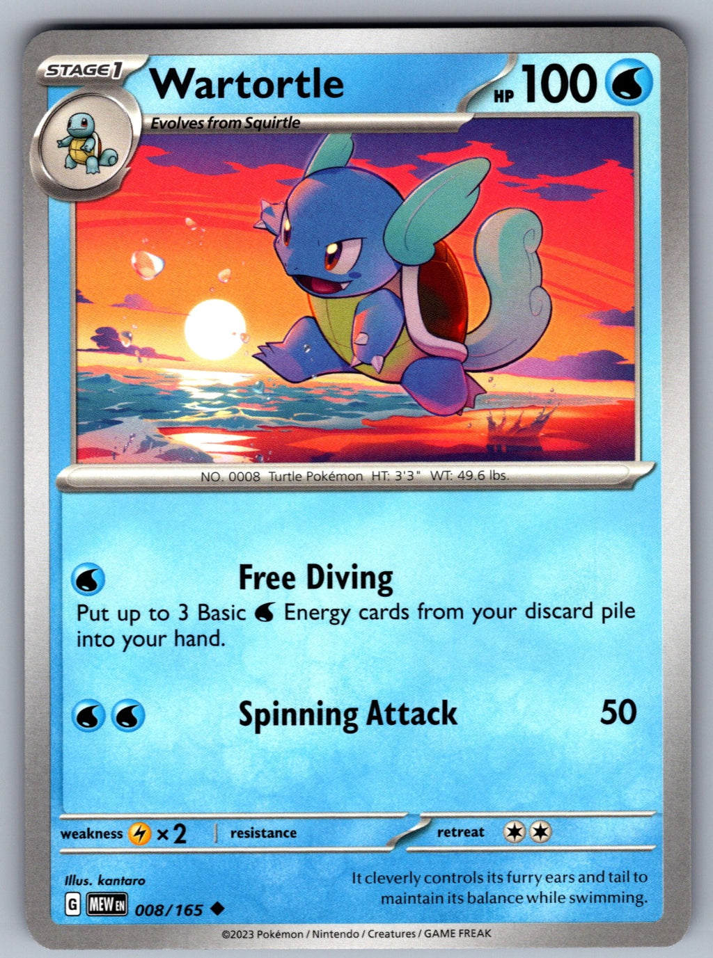 Wartortle Uncommon SV: Scarlet & Violet 151 008/165 NM 2023