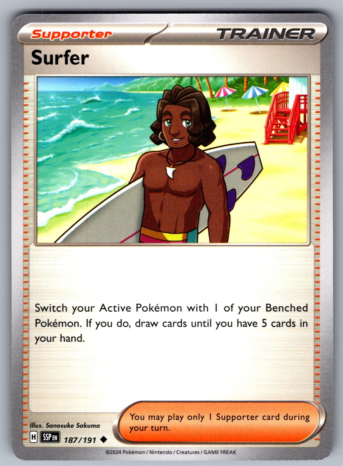Surfer Uncommon SV08: Surging Sparks 187/191 NM 2024