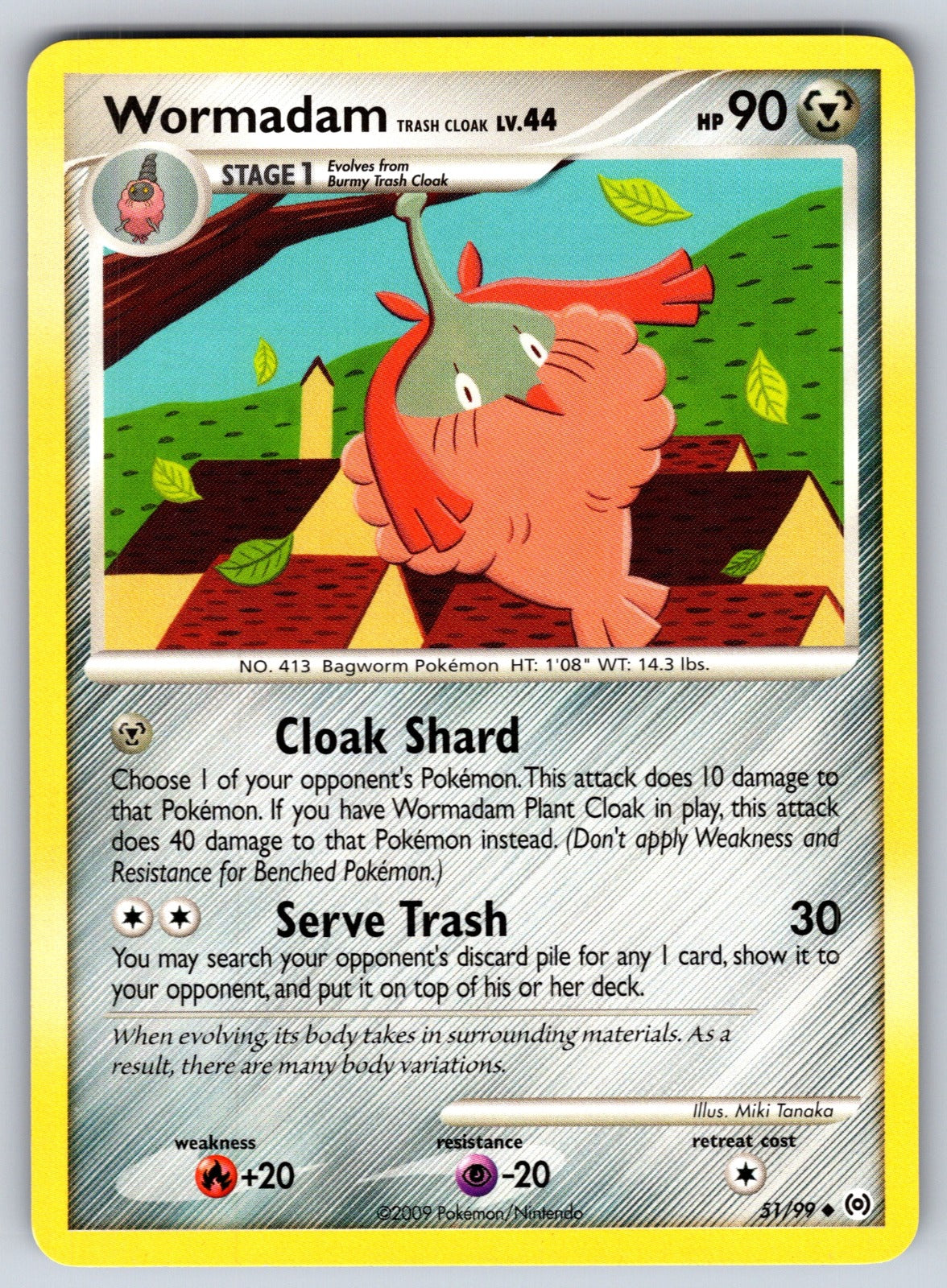 Wormadam Trash Cloak Uncommon Arceus 51/99 LP 2009