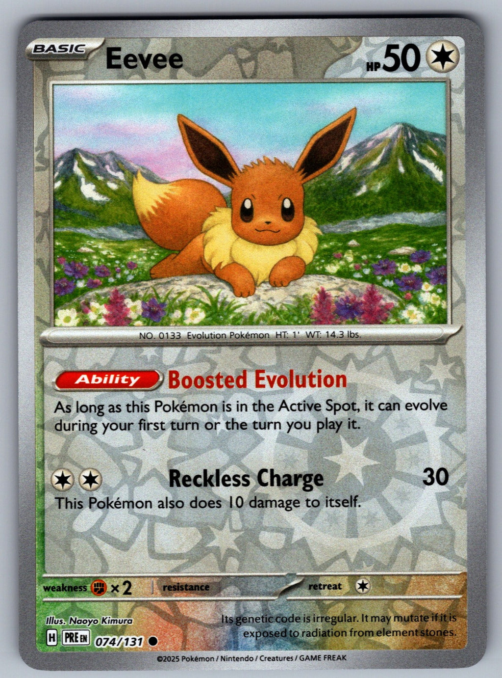 Eevee Reverse Holo Common SV: Prismatic Evolutions 074/131 NM 2025