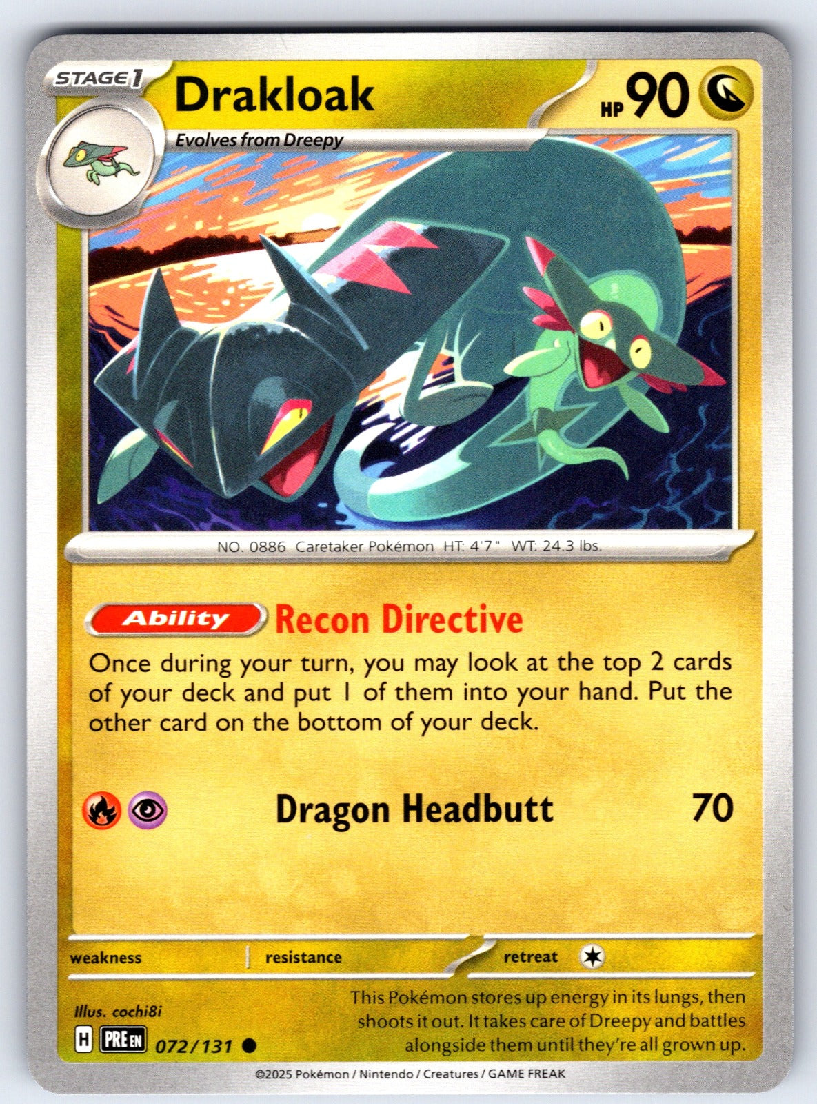 Drakloak Common SV: Prismatic Evolutions 072/131 NM 2025