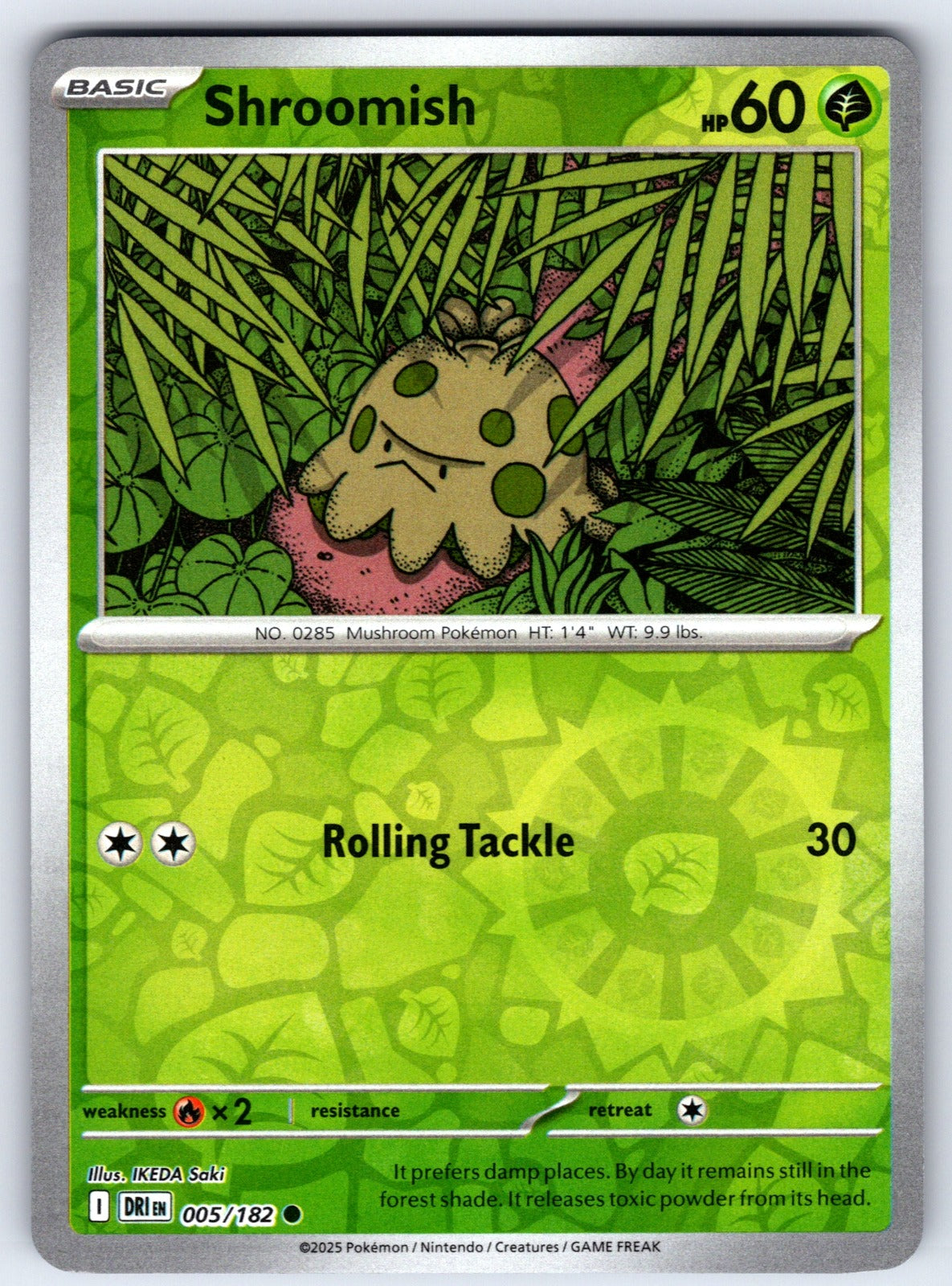 Shroomish Reverse Holo Common SV10: Destined Rivals 005/182 NM 2025