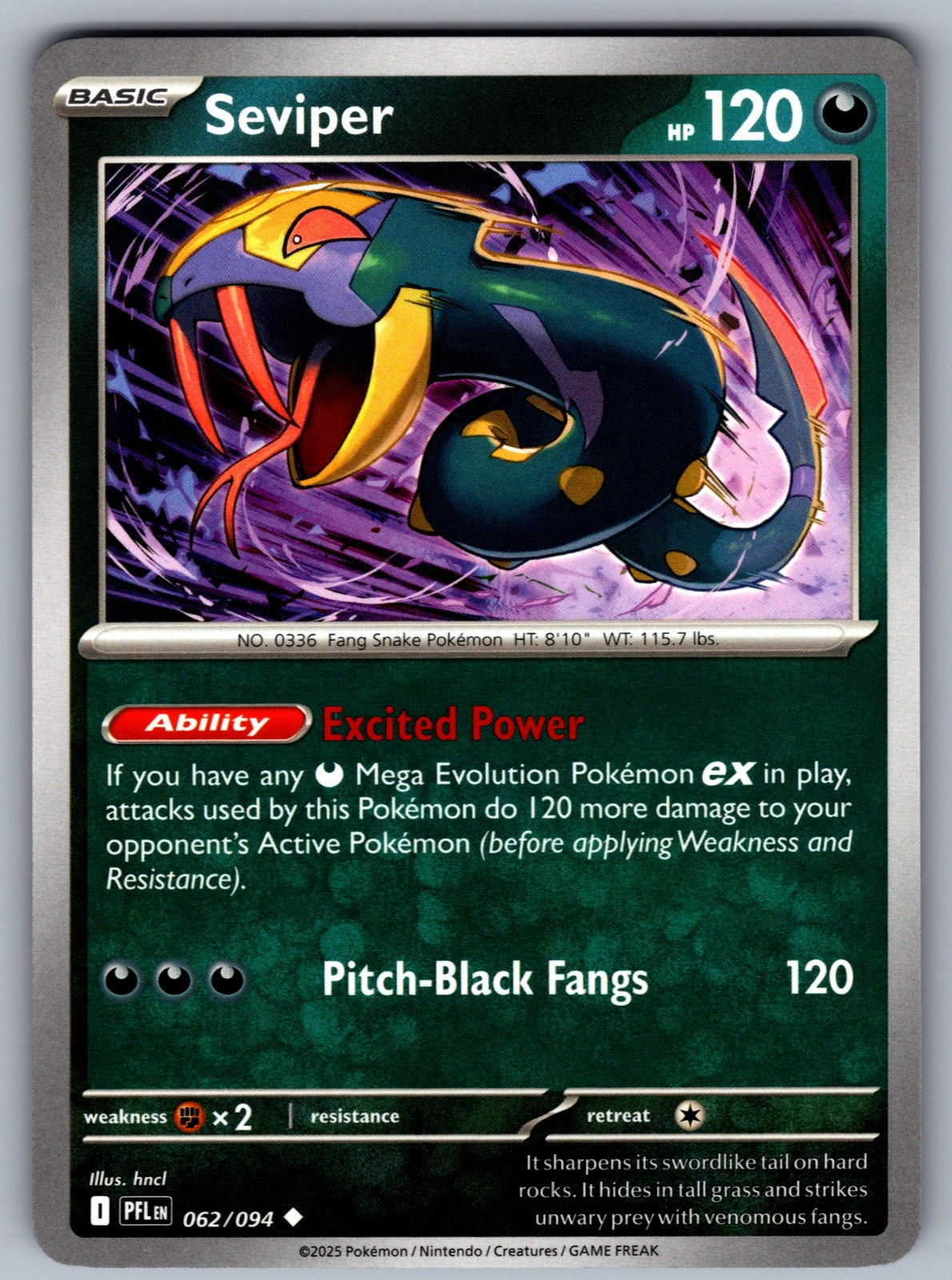 Seviper Uncommon ME02: Phantasmal Flames 062/094 NM 2025