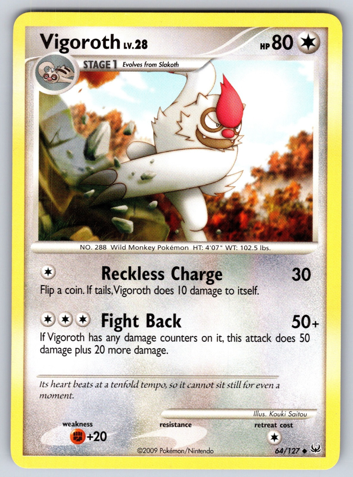 Vigoroth Uncommon Platinum 64/127 LP 2009
