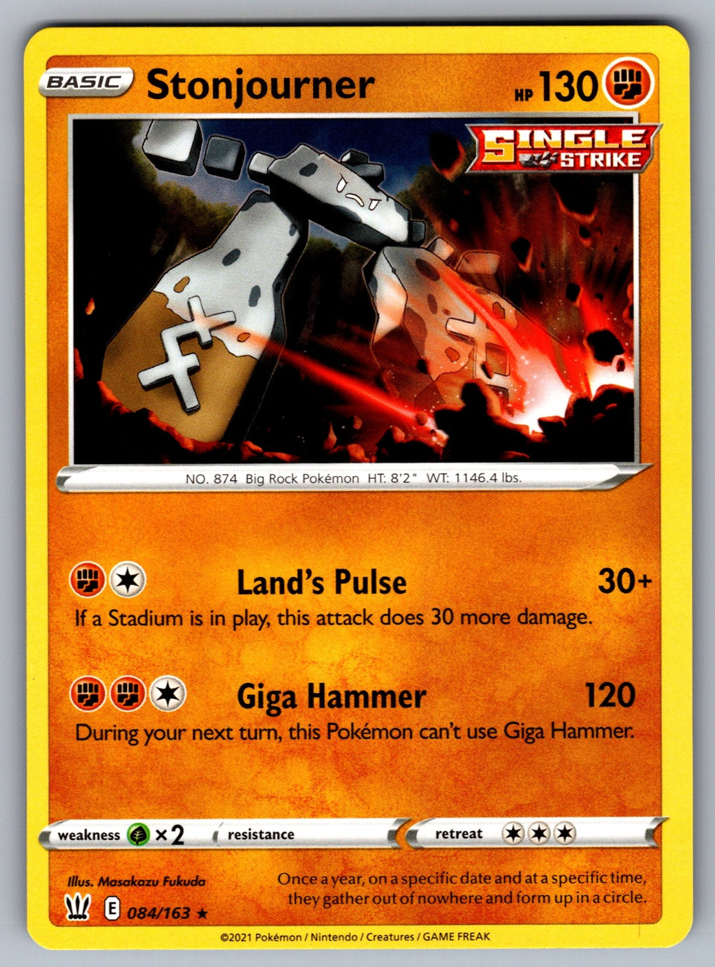 Stonjourner Rare SWSH05: Battle Styles 084/163 NM 2021
