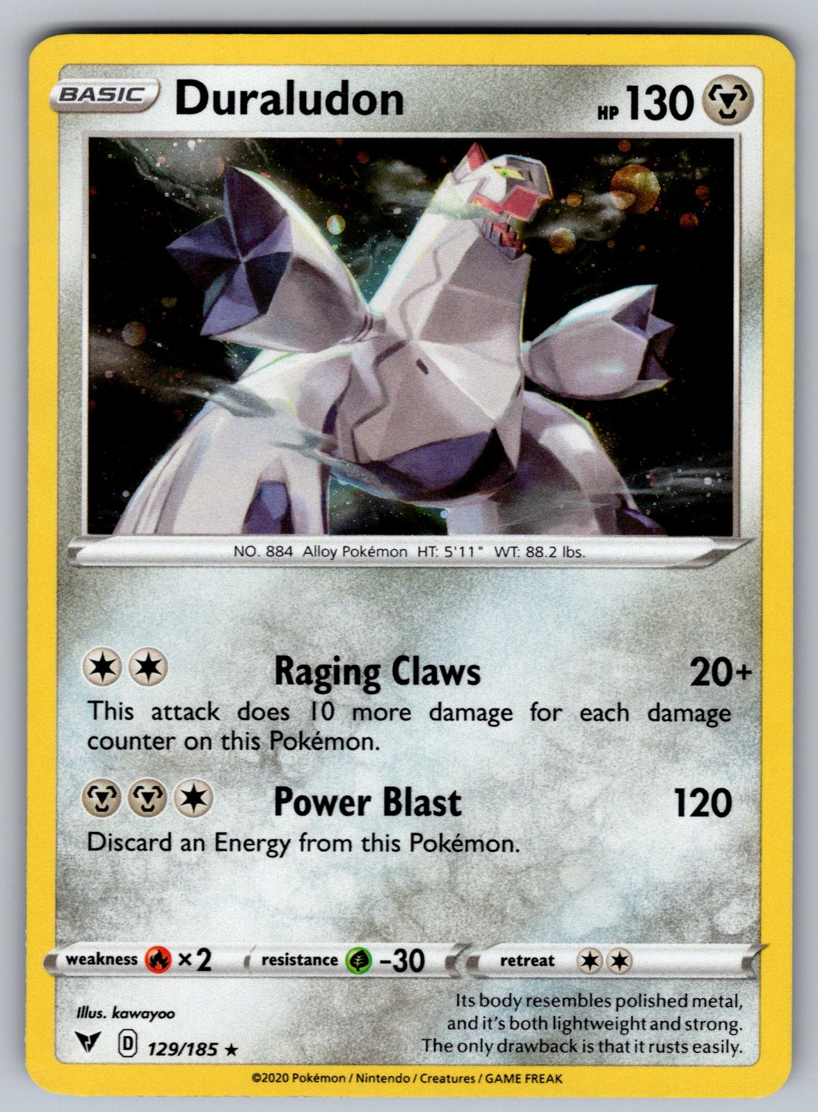 Duraludon Holo Rare SWSH04: Vivid Voltage 129/185 NM 2020