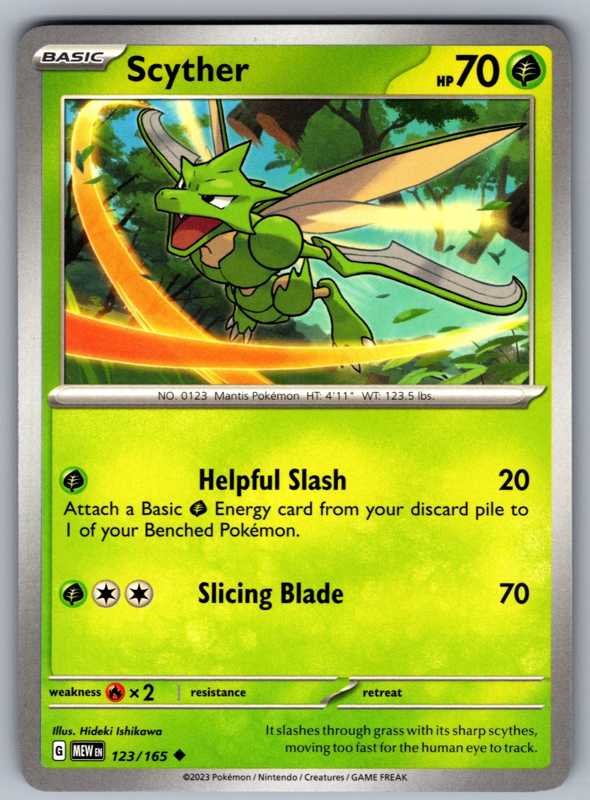 Scyther Uncommon SV: Scarlet & Violet 151 123/165 NM 2023