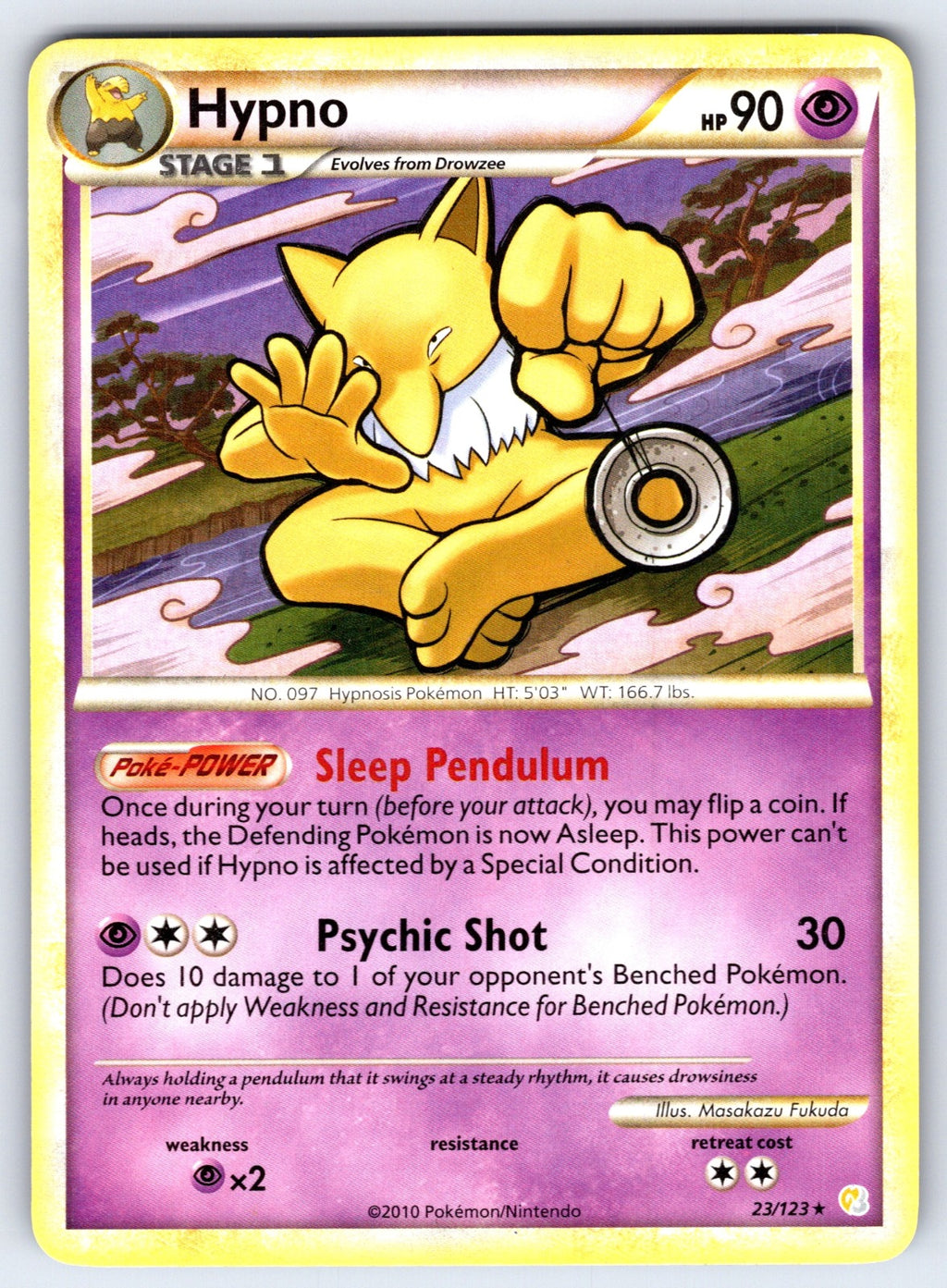 Hypno Rare HeartGold SoulSilver 23/123 LP 2010