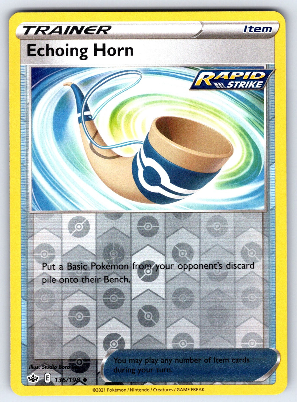 Echoing Horn Reverse Holo Uncommon SWSH06: Chilling Reign 136/198 NM 2021