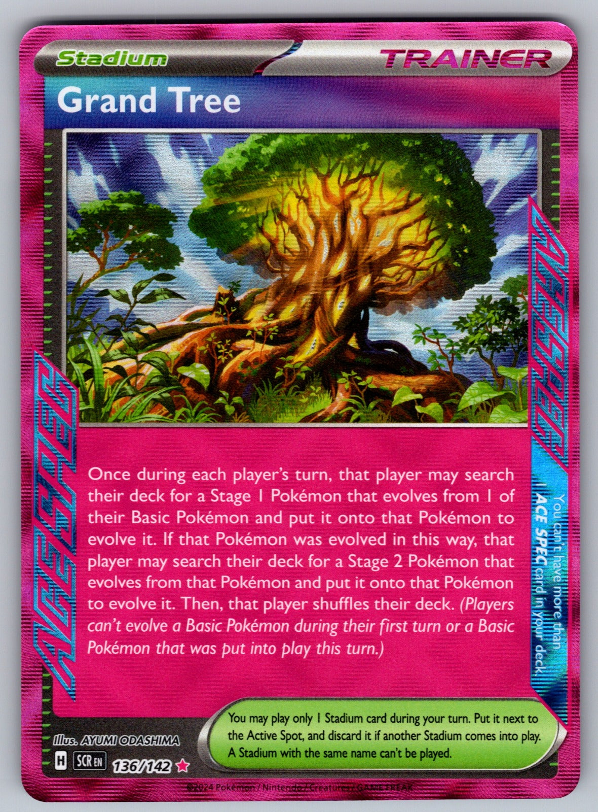 Grand Tree Holo ACE SPEC Rare SV07: Stellar Crown 136/142 NM 2024