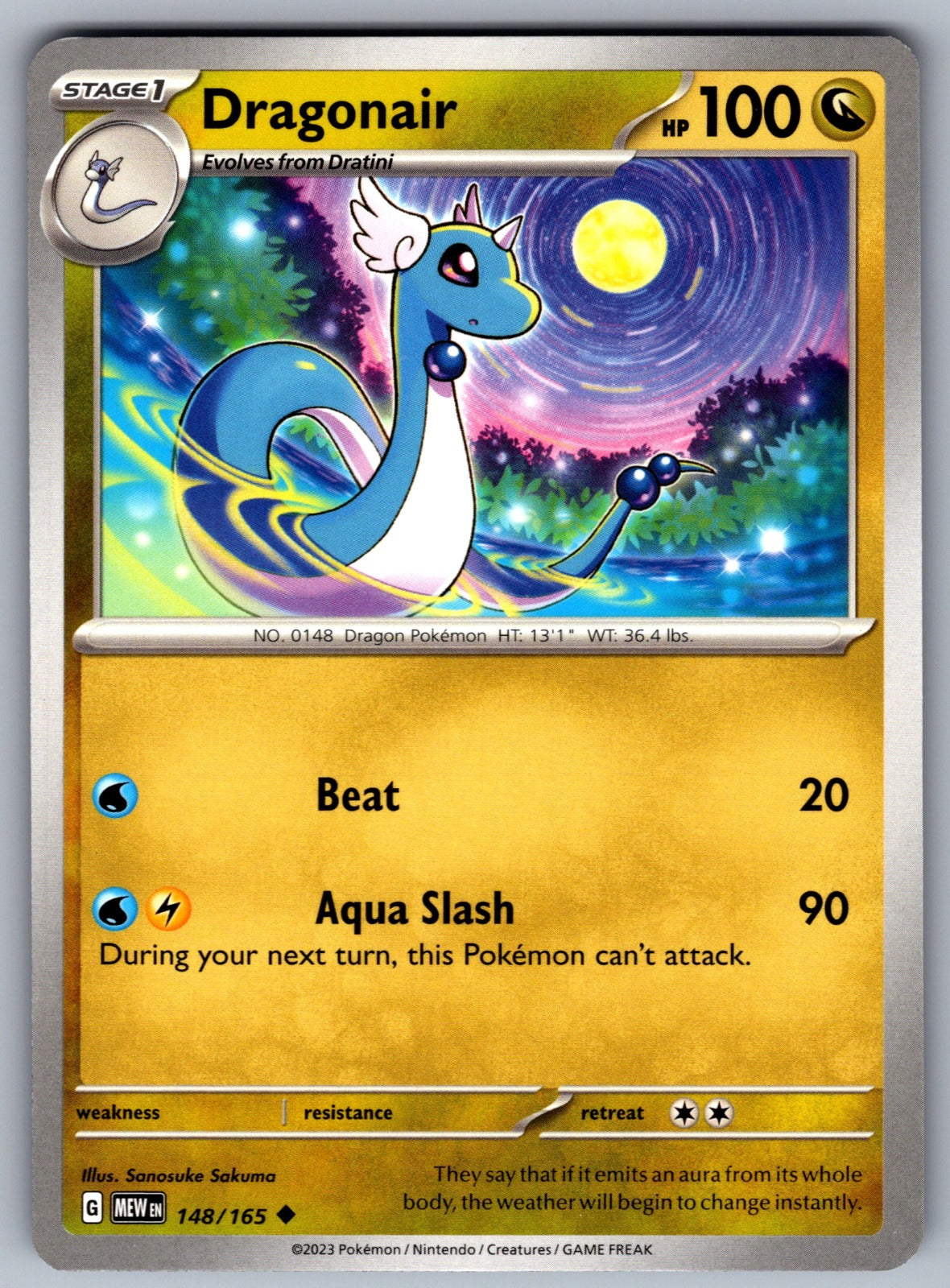 Dragonair Uncommon SV: Scarlet & Violet 151 148/165 NM 2023