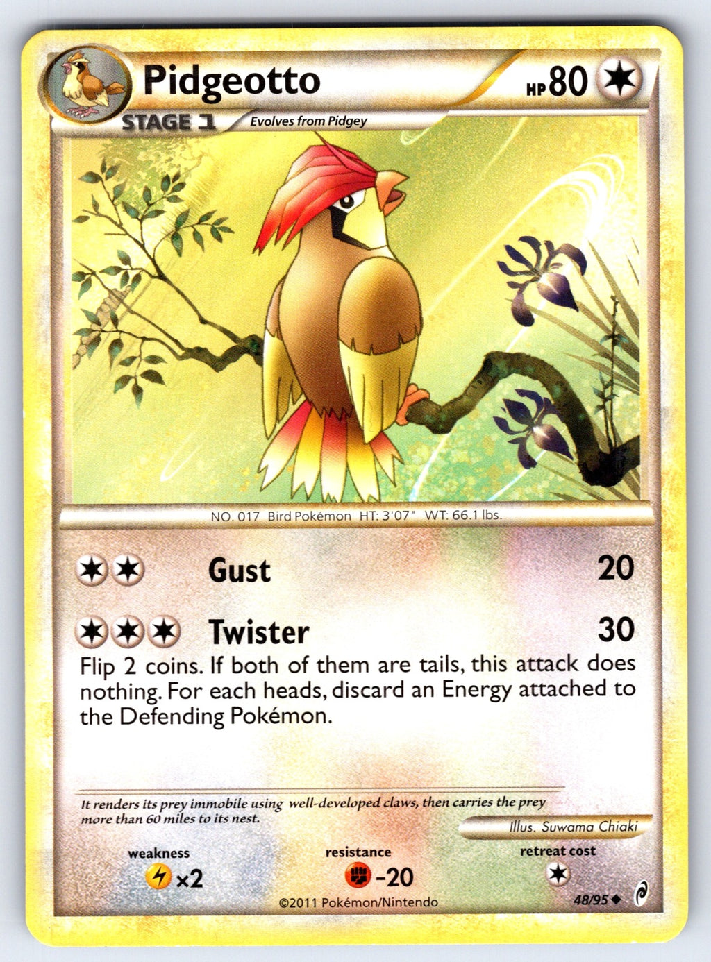 Pidgeotto Uncommon Call of Legends 48/95 LP 2011