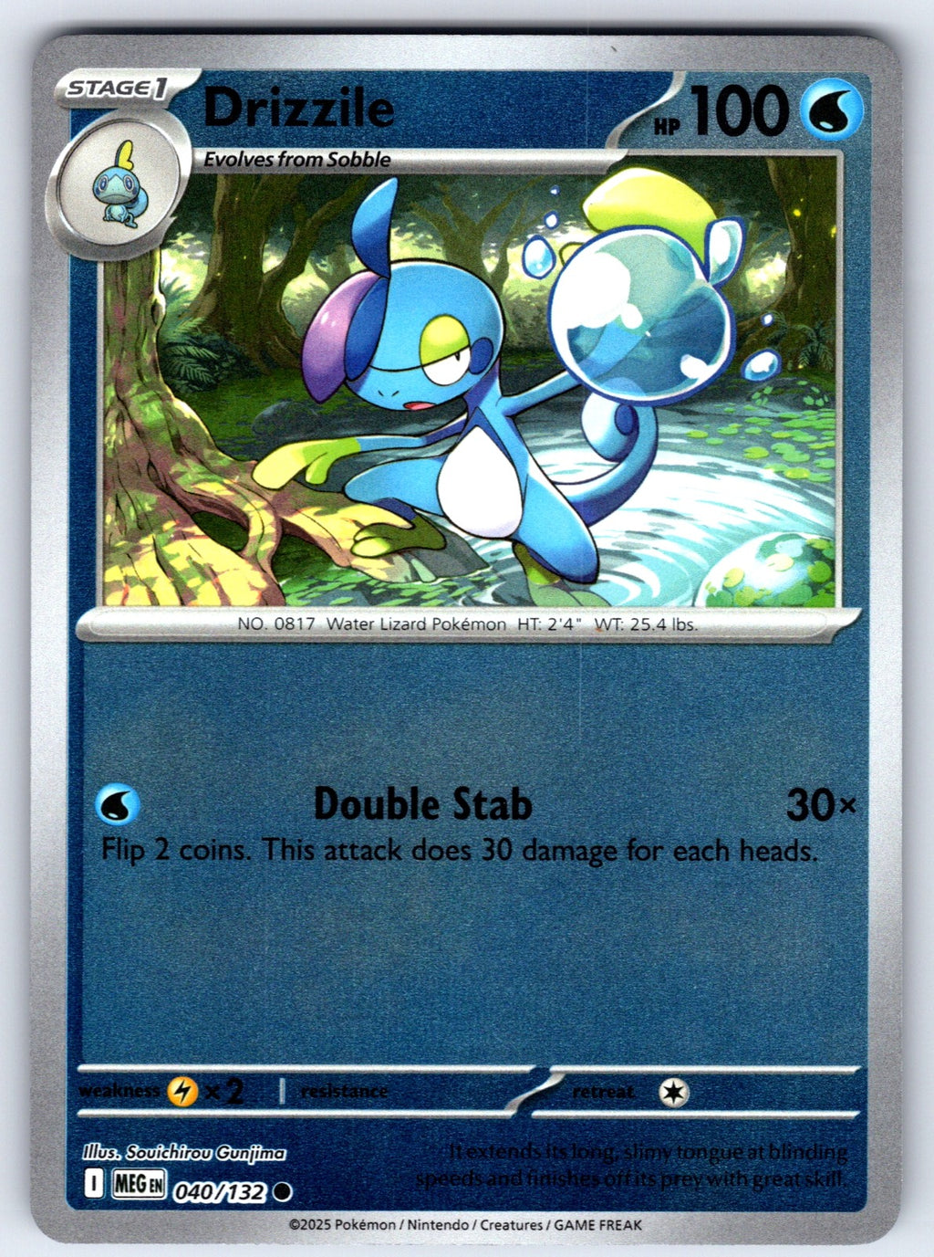 Drizzile Reverse Holo Common ME01: Mega Evolution 040/132 NM 2025
