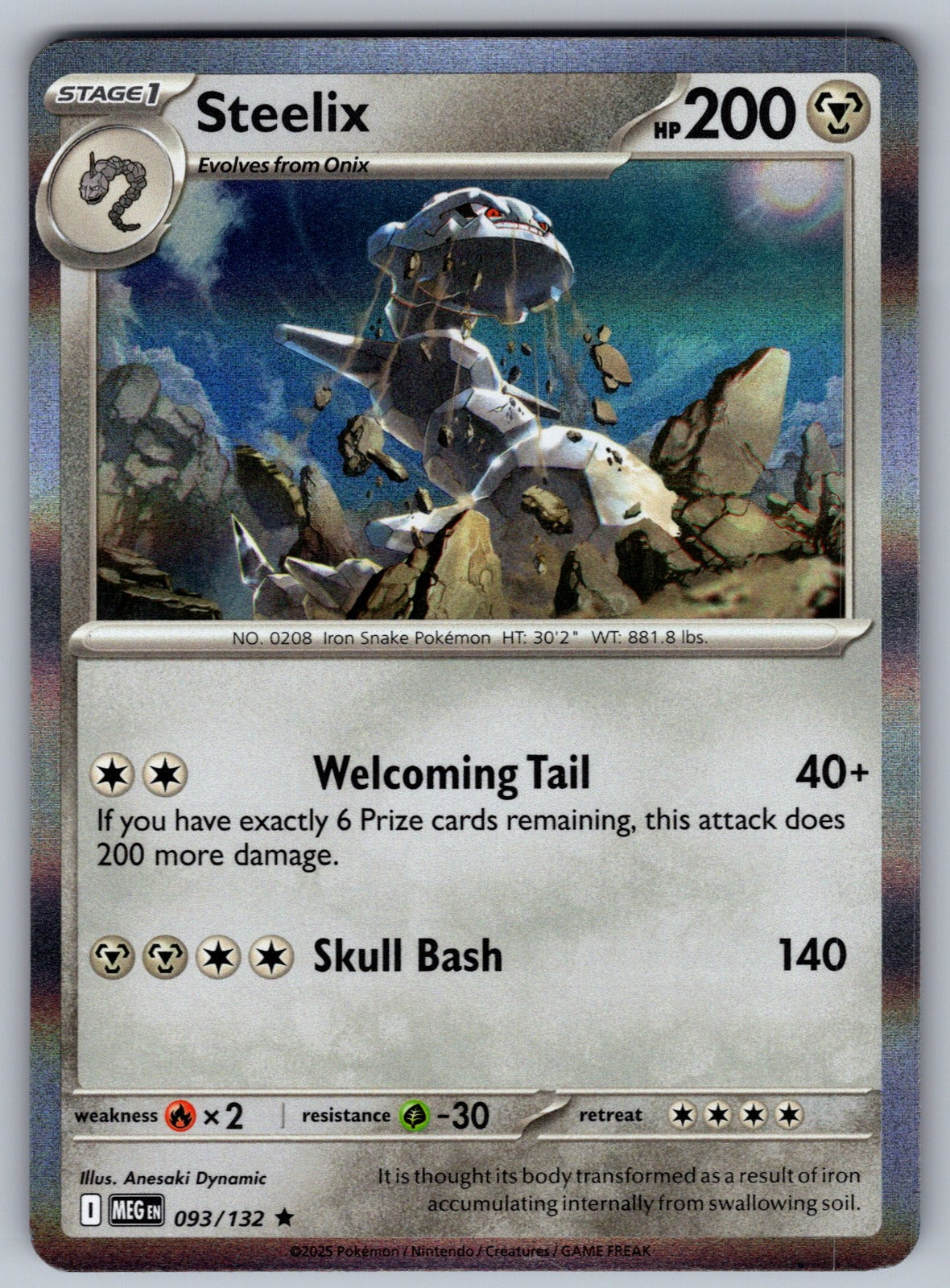 Steelix Holo Rare ME01: Mega Evolution 093/132 NM 2025