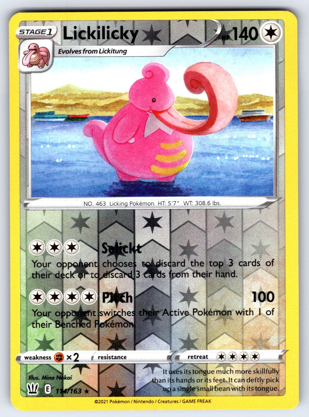 Lickilicky Reverse Holo Rare SWSH05: Battle Styles 114/163 NM 2021