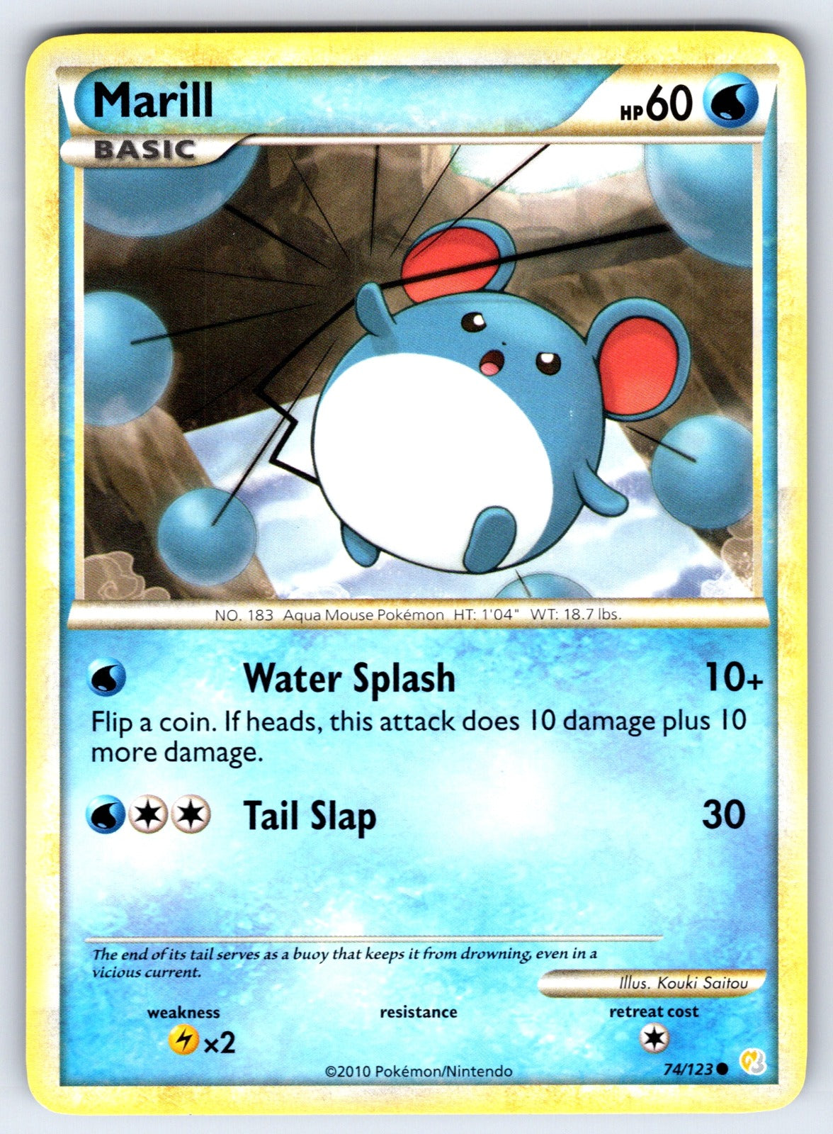 Marill Common HeartGold SoulSilver 74/123 LP 2010
