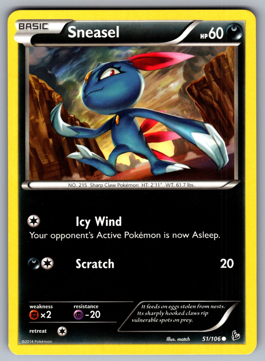 Sneasel (51) Common XY - Flashfire 51/106 LP 2014