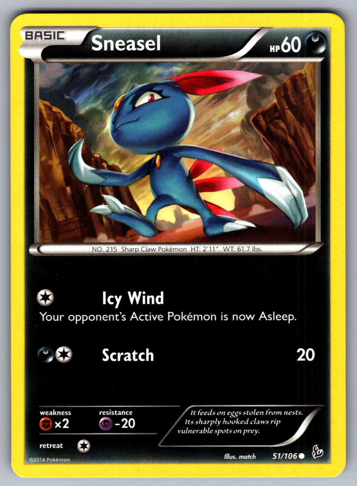 Sneasel (51) Common XY - Flashfire 51/106 LP 2014