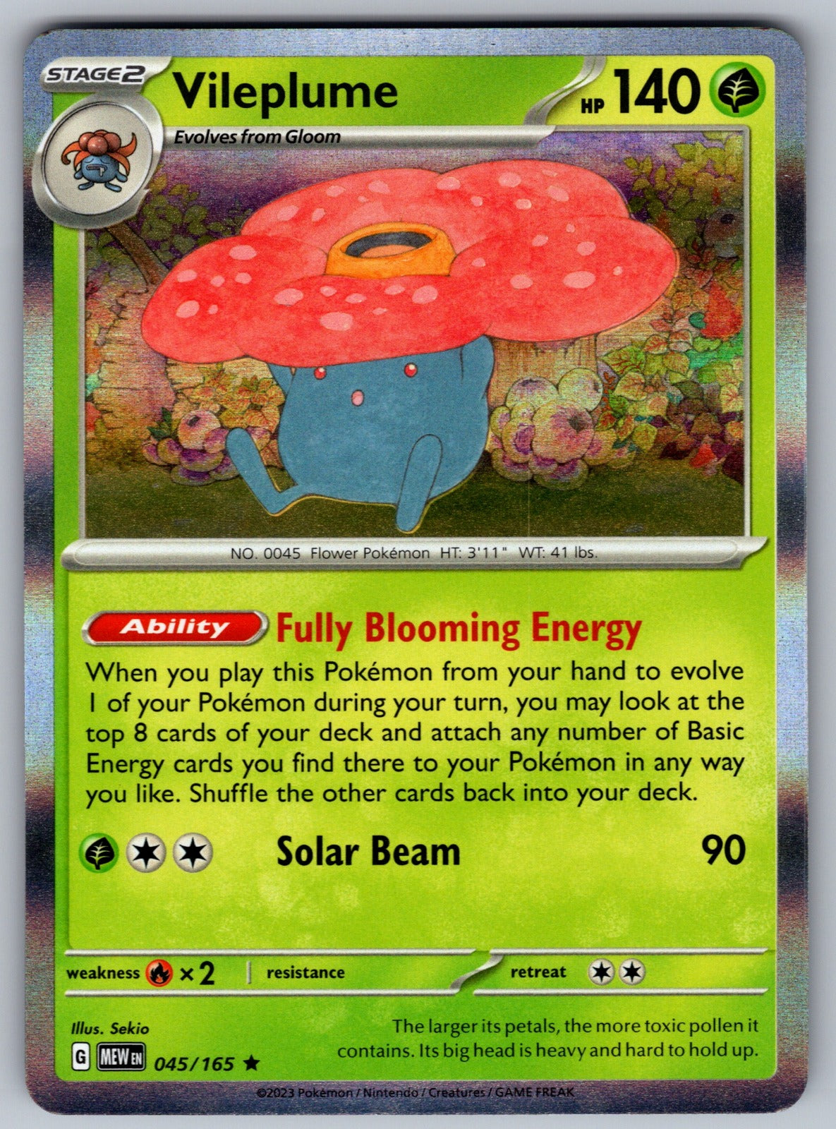 Vileplume Rare Deck Exclusives 045/165 NM 2016