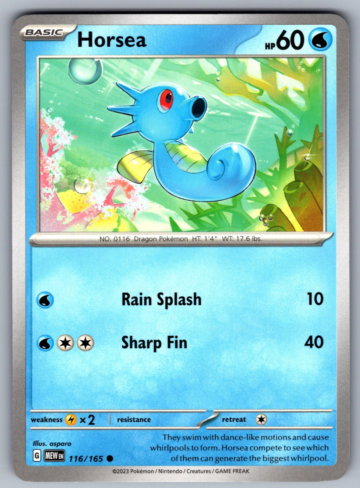 Horsea Common SV: Scarlet & Violet 151 116/165 NM 2023