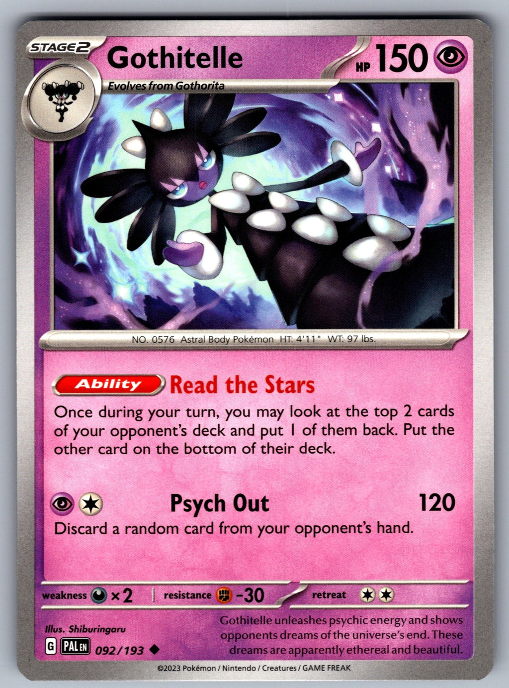Gothitelle Uncommon SV02: Paldea Evolved 092/193 NM 2023